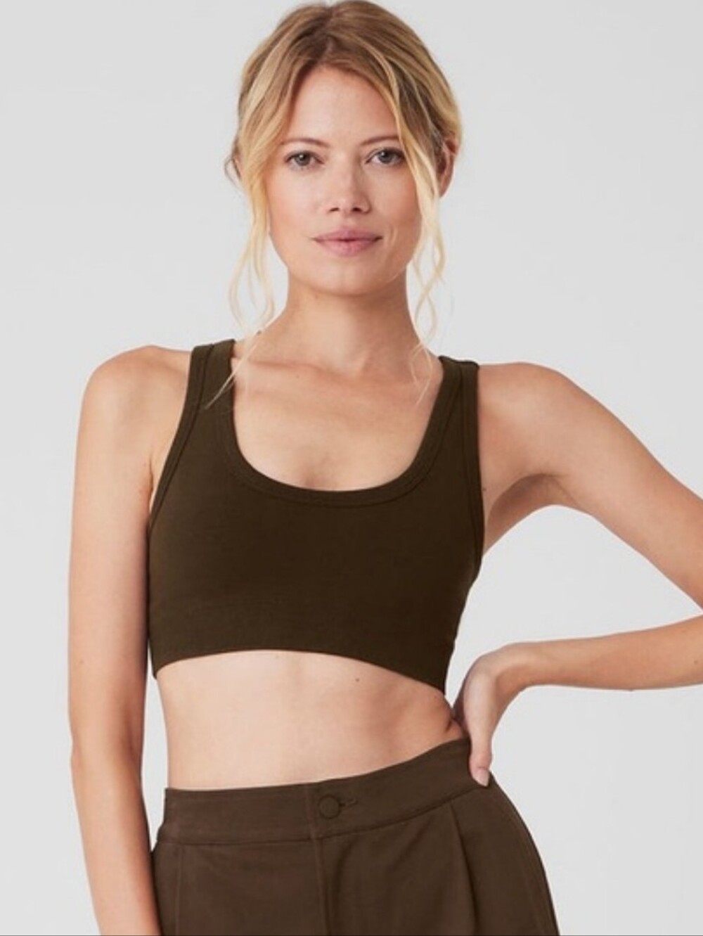 EUC Alo Yoga Seamless Chosen Bra In Espresso